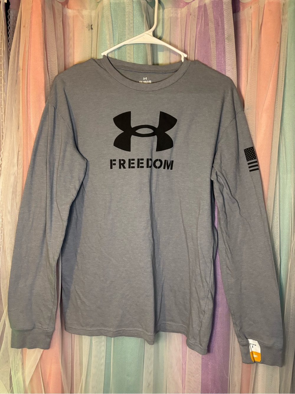 Under Armour Gray Long Sleeve Freedom Logo Tee